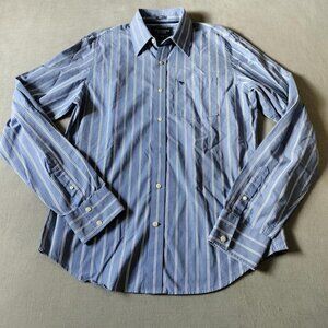 Abercrombie & Fitch Men's XL Button Up Shirt Long Sleeve Striped Blue Muscle